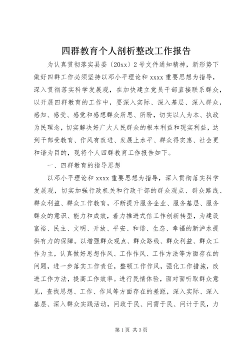 四群教育个人剖析整改工作报告.docx