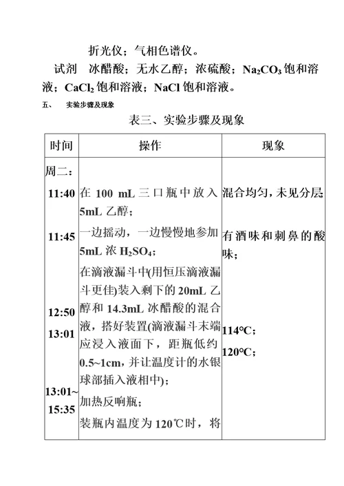 最新化学实验报告——乙酸乙酯的合成