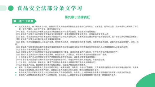 绿色简约风解读食品安全法培训课件全国食品安全法宣传周
