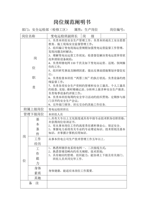 安全运检部岗位基础规范专项说明书.docx