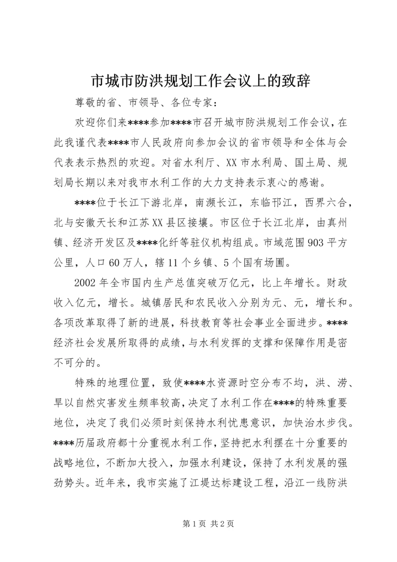 市城市防洪规划工作会议上的致辞 (2).docx