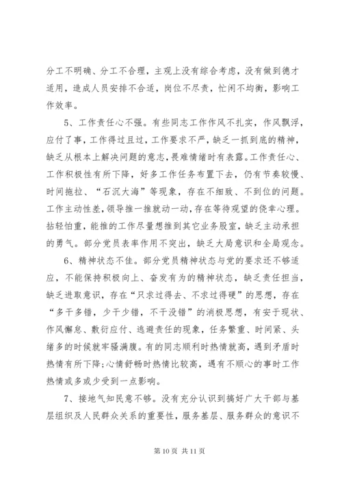 党支部班子个人问题清单及整改措施-支部班子查摆问题清单.docx