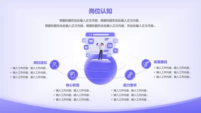 岗位认知-紫色简约风岗位述职关系页PPT单页