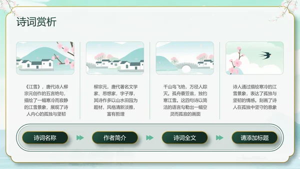 绿色中国风10首必背古诗词PPT