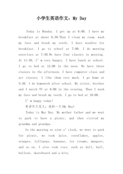 小学生英语作文：My Day.docx