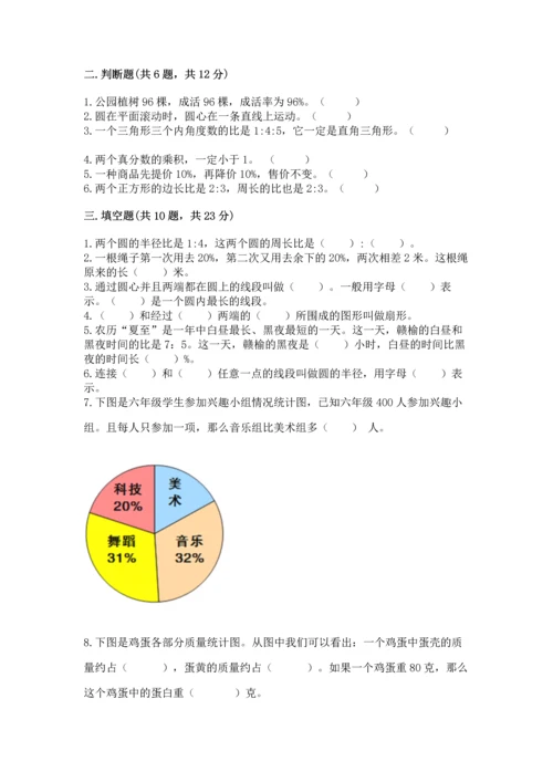 2022六年级上册数学期末考试试卷（考点梳理）word版.docx