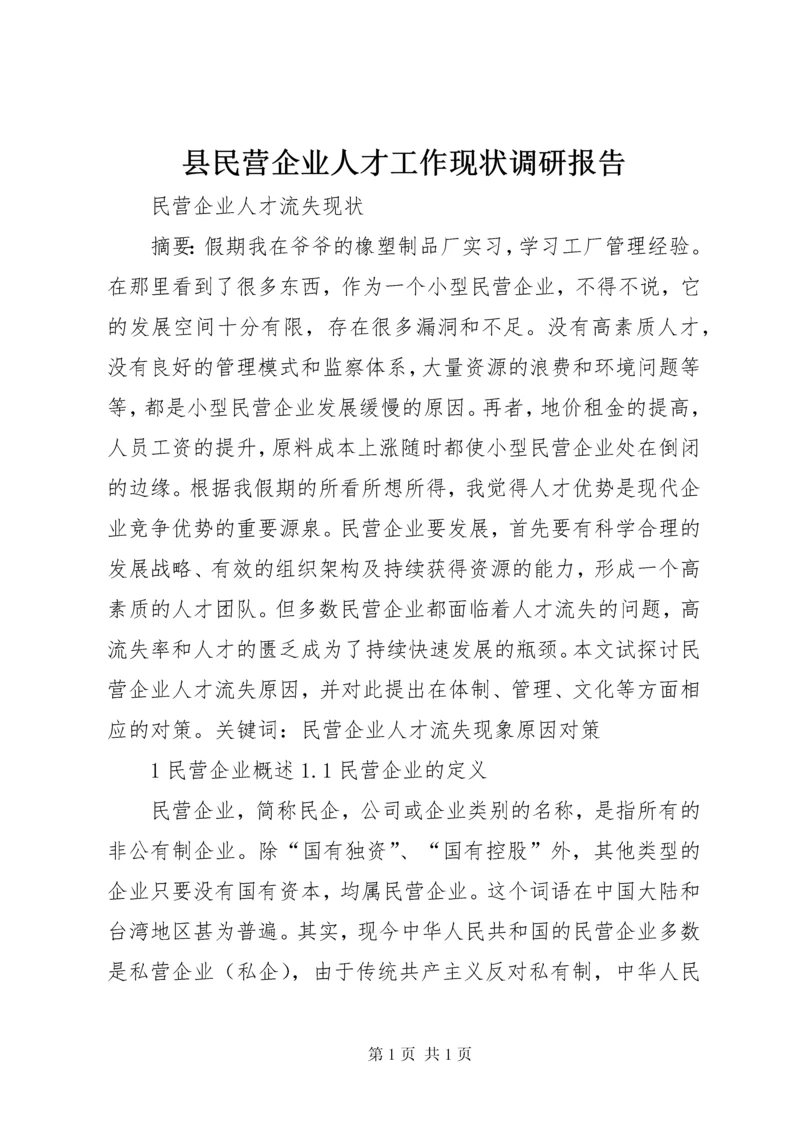 县民营企业人才工作现状调研报告 (3).docx