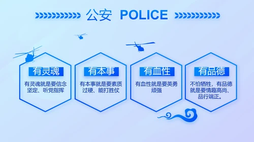 蓝色大气公安警察案件汇报动态PPT