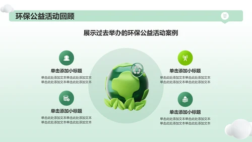 绿色3D风公益服务宣传PPT模板