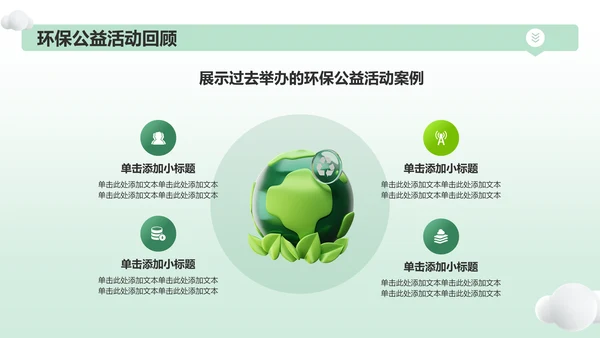 绿色3D风公益服务宣传PPT模板