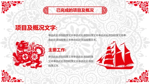 喜庆剪纸民俗狗年新年春节元旦联欢会PPT