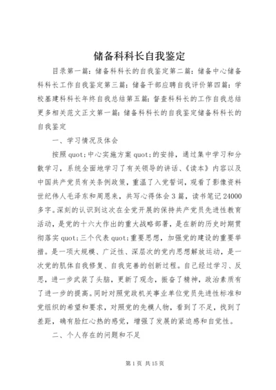 储备科科长自我鉴定_1.docx