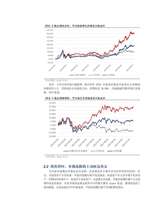 华富基金陈启明，均衡投资，长期持有