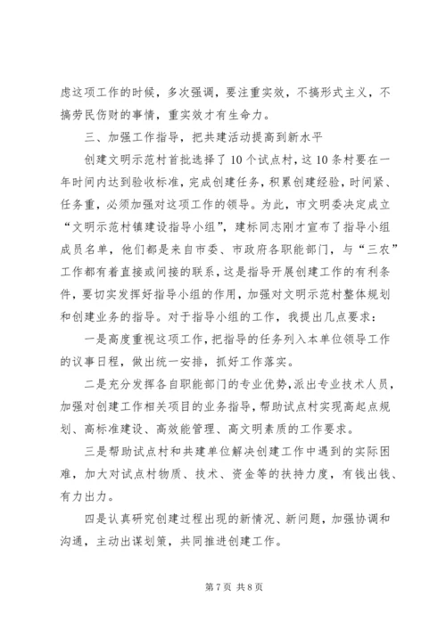 在城乡共建文明示范村工作座谈会上的讲话.docx