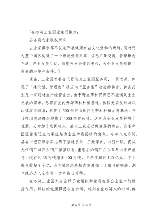 工业园非公有制企业党建工作纪实.docx