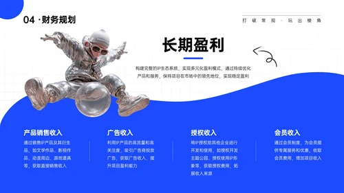 蓝白色简约IP产品商业计划书PPT模板