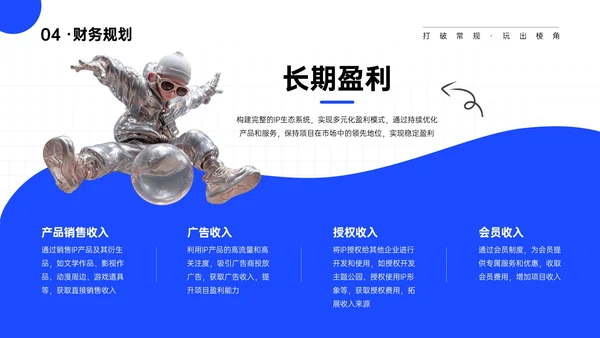 蓝白色简约IP产品商业计划书PPT模板