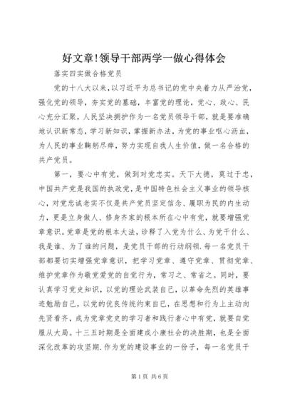 好文章!领导干部两学一做心得体会.docx