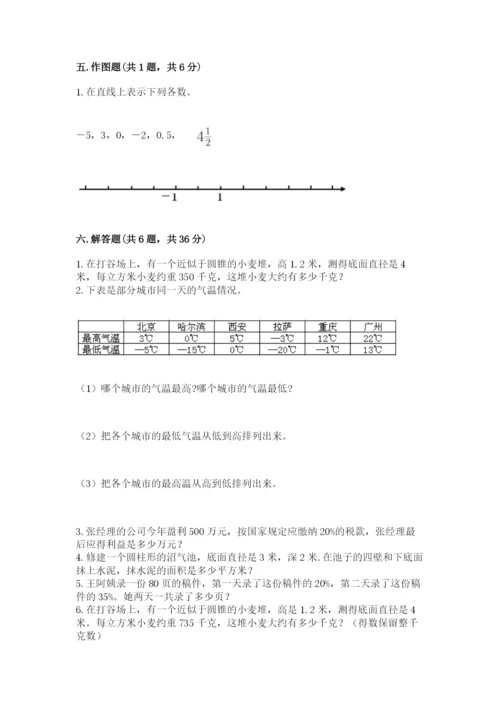 人教版六年级下册数学期末测试卷及答案（全优）.docx