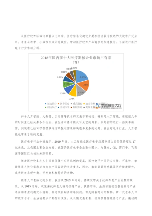 医疗电子行业市场分析-产业报告.docx