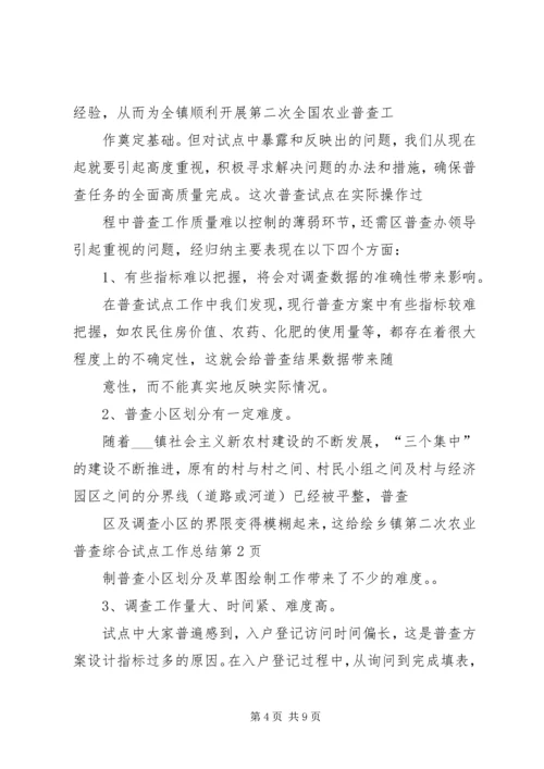 乡镇第二次农业普查综合试点工作总结.docx