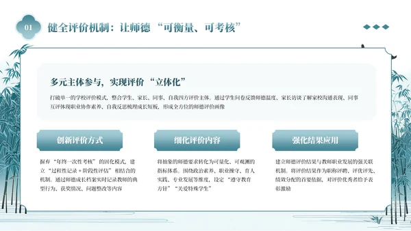 青色中国风立德为先育人为本师德教育讲座PPT模板