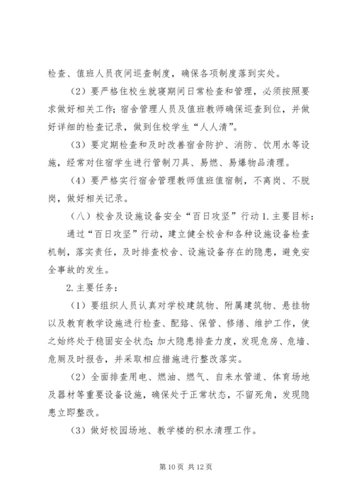 西王庄乡教委校园安全百日攻坚行动实施方案.docx