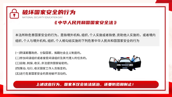红色党政风国家安全你我有责全民国家安全教育日介绍宣传PPT模板