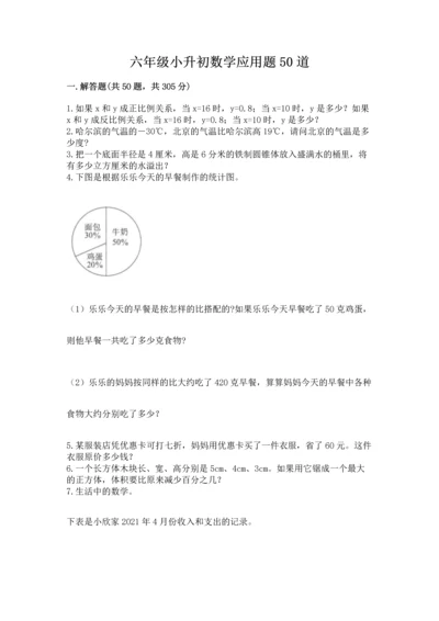 六年级小升初数学应用题50道及答案（易错题）.docx