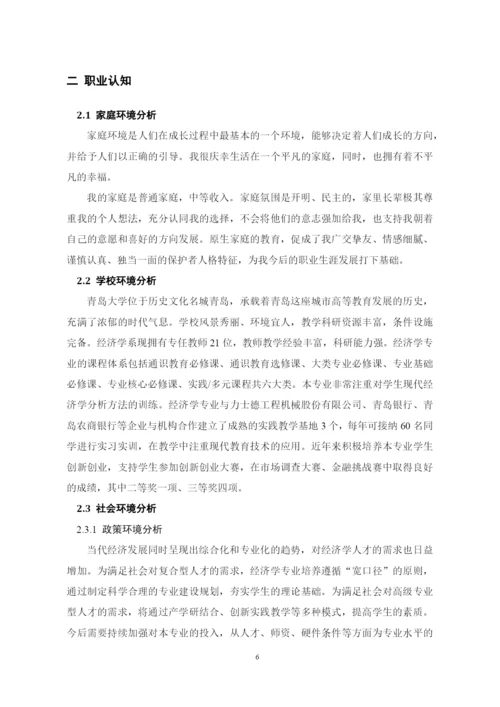 16页6900字经济学专业职业生涯规划.docx