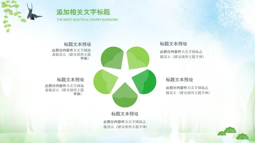 小清新春天来了春游你好春天治愈系画风PPT