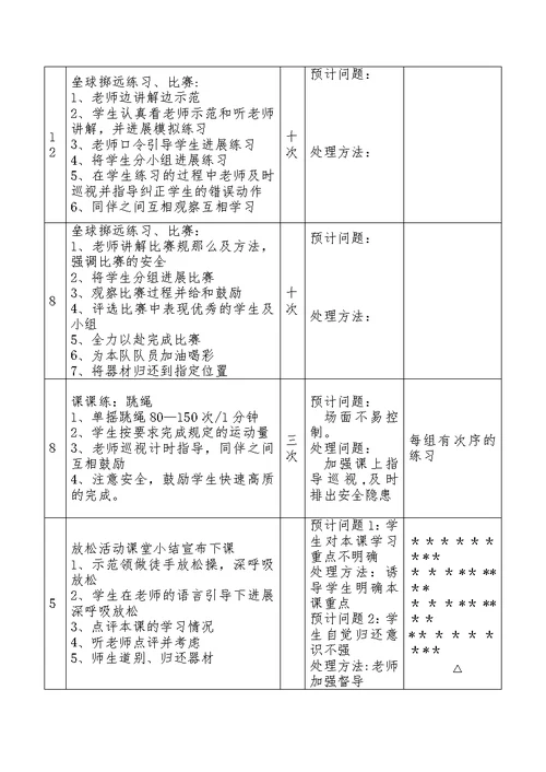 体育课时计划[13]