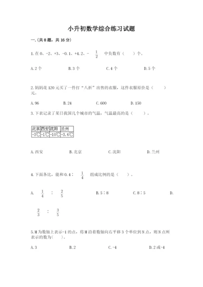 小升初数学综合练习试题（名师推荐）.docx