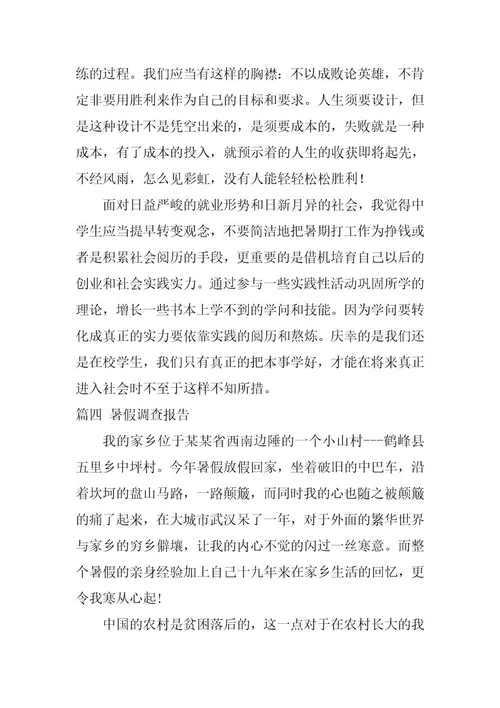 2024年暑假调查报告八篇