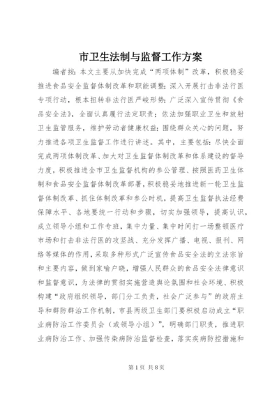 市卫生法制与监督工作方案.docx