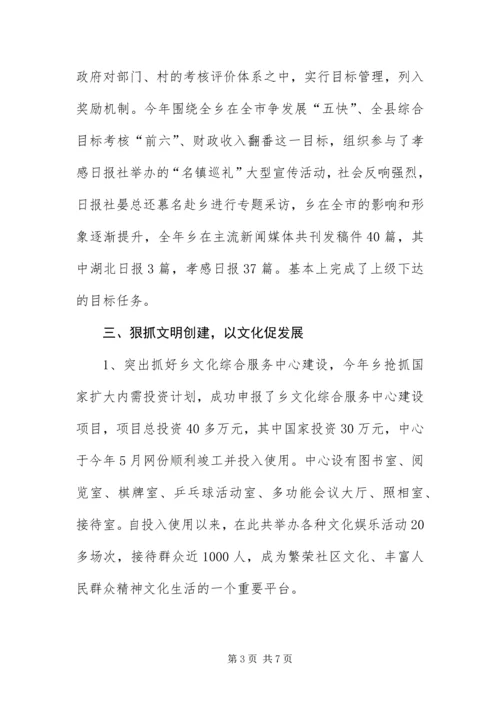 乡镇文化建设宣传思想年底报告.docx