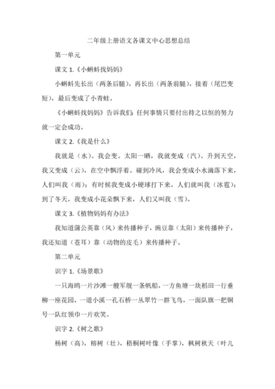 二年级上册语文各课文中心思想总结.docx