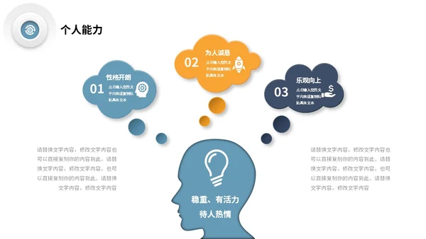 微立体形状三色系商务风公司岗位竞聘部门经理竞聘PPT