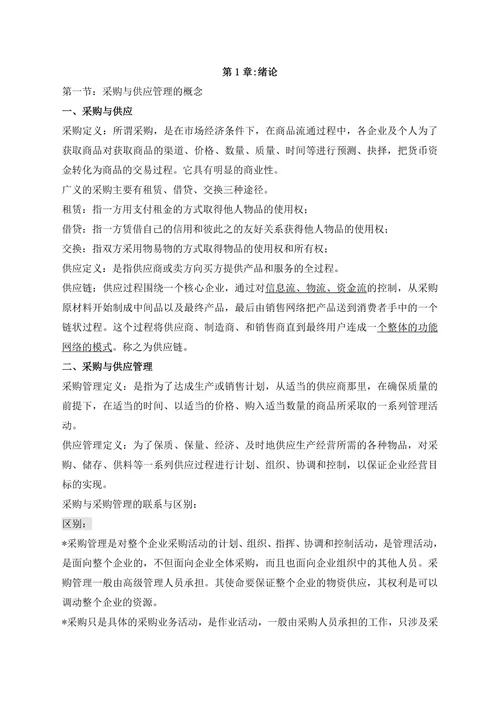 采购与供应管理目录