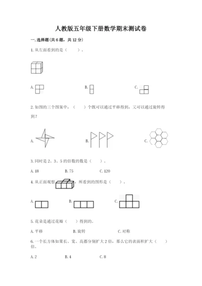 人教版五年级下册数学期末测试卷附解析答案.docx