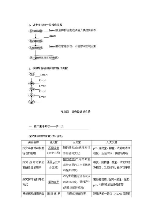 高中生物实验专题实验汇总复习