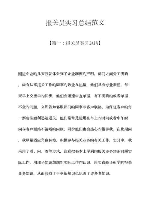 2023年工作总结之报关员实习总结范文.docx