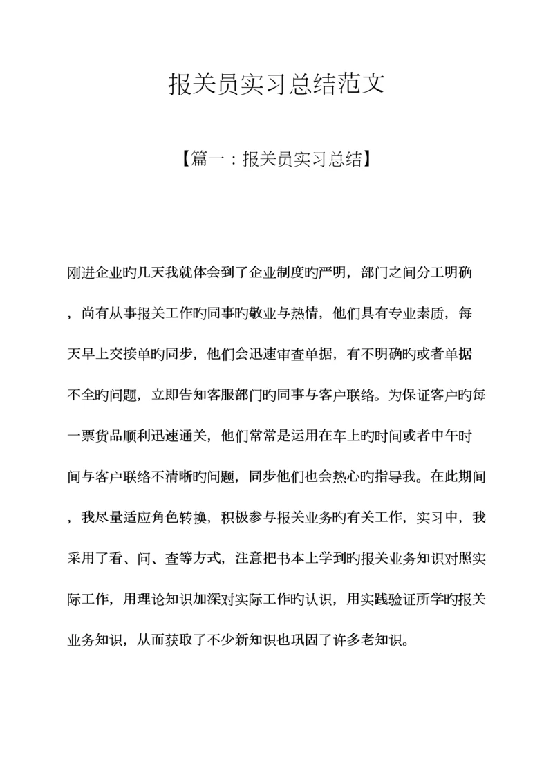 2023年工作总结之报关员实习总结范文.docx