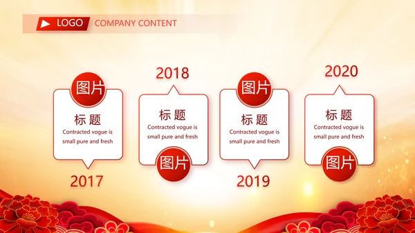 红色喜庆街道社区联欢会年终总结PPT动态模板