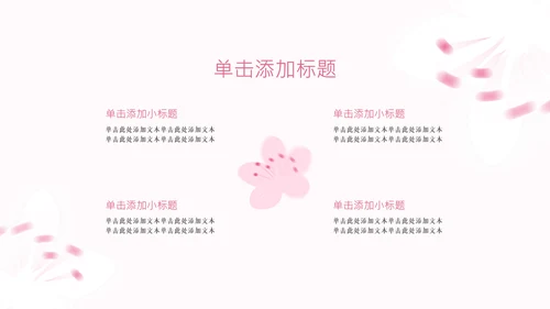 粉色樱花元素主题演讲PPT