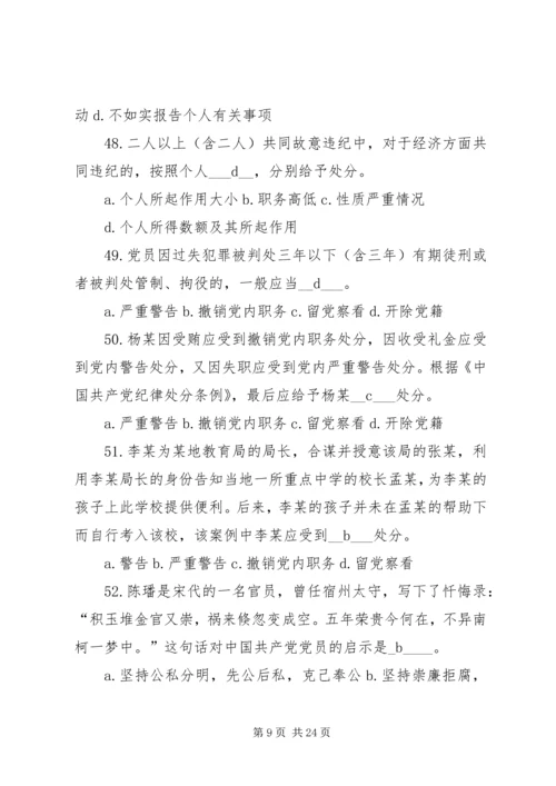 党规党纪知识竞赛参考题库简述题.docx