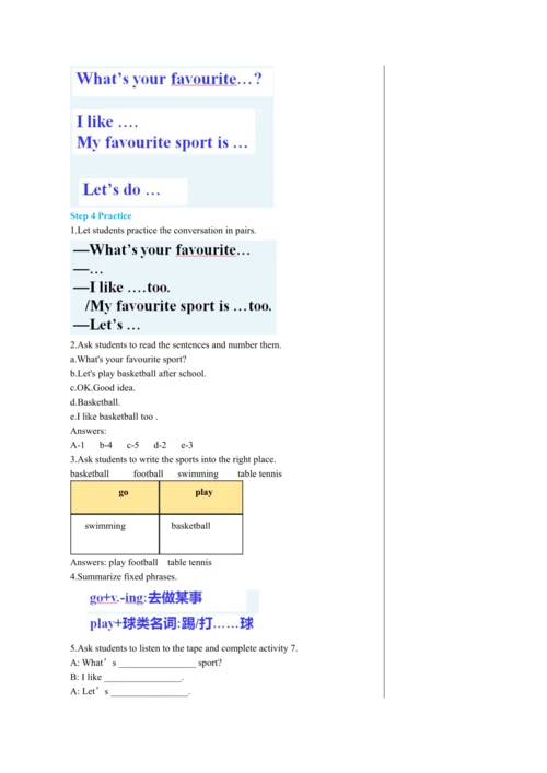 【轻松备课】外研版初中英语七年级上Starter Module 4 Unit 1教学详案