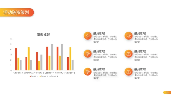 橙色渐变融资计划策划通用PPT模版