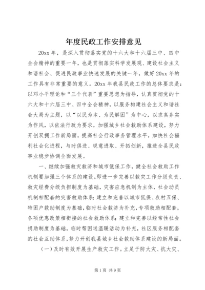 年度民政工作安排意见.docx