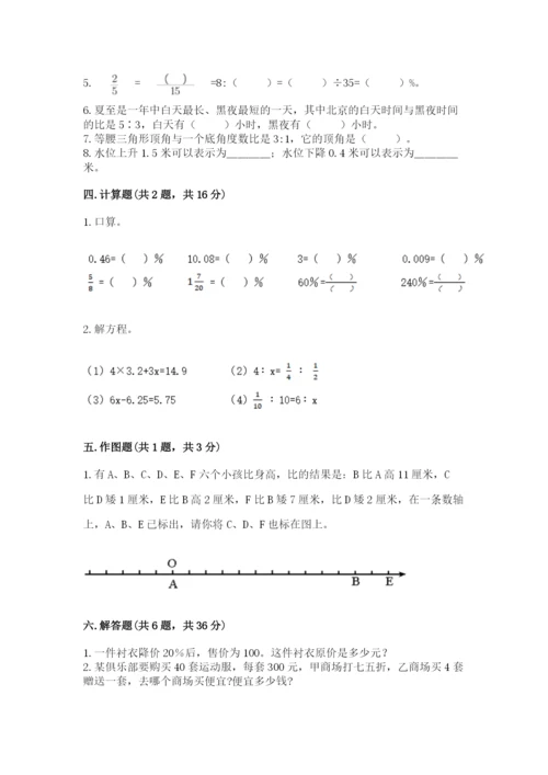 冀教版小学六年级下册数学期末检测试题推荐.docx